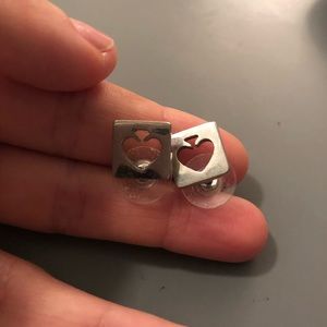 Silver colored Kate Spade earrings